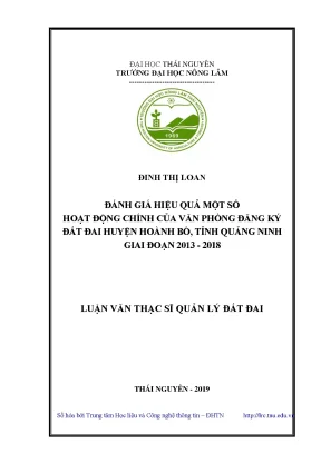 Đánh Giá Hiệu Quả Hoạt Động Văn Phòng Đăng Ký Đất Đai
