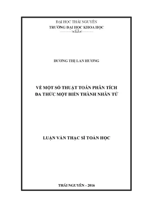 Thuật Toán Phân Tích Đa Thức Một Biến Thành Nhân Tử