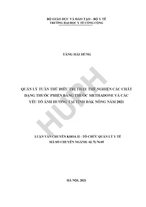 Quản Lý Tuân Thủ Điều Trị Methadone Tại Đắk Nông: Thực