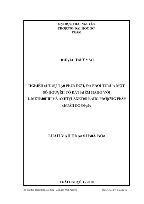 Nghiên cứu về sự tác động của đa phối tử trong hóa học