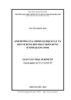 Ảnh Hưởng Của Chính Sách Quản Lý Rừng Đến Phát Triển