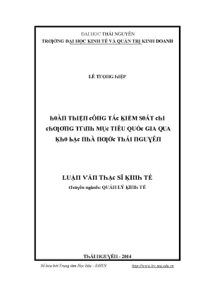 Kiểm Soát Hiệu Quả Mục Tiêu Qua Kinh Tế Tại Thái Nguyên