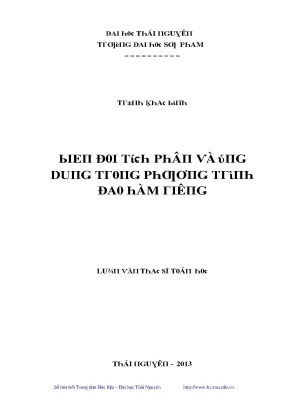 Biến Đổi Tích Phân và Ứng Dụng Trong Phương Trình Đạo