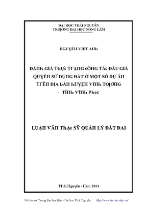 Đánh Giá Công Tác Đấu Giá Quyền Sử Dụng Đất Tại Huyện