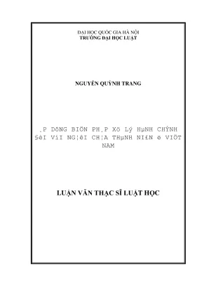Biện Pháp Xử Lý Hành Chính Đối Với Người Chưa Thành Niên