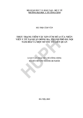 Thực Trạng Tiêm Vắc Xin Cúm Mùa Của Nhân Viên Y Tế Tại