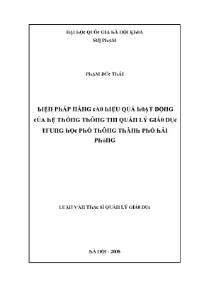 Nâng cao hiệu quả hệ thống thông tin quản lý giáo dục