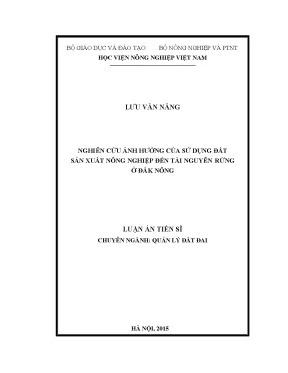 Nghiên Cứu Ảnh Hưởng Của Sử Dụng Đất Nông Nghiệp Đến Tài