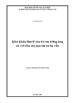 Khó Khăn Tâm Lý Của Trẻ Em Trong Quan Hệ Với Cha Mẹ