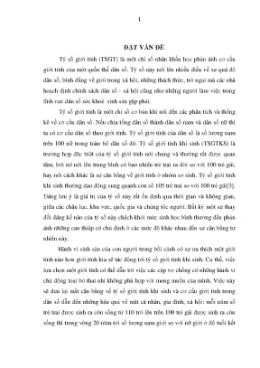 Thực trạng và nguyên nhân mất cân bằng giới tính khi