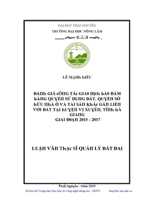 Quản lý đất đai tại Thái Nguyên: Nghiên cứu và thực trạng