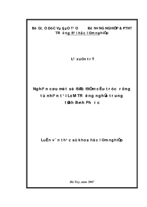 Nghiên Cứu Đặc Điểm Cấu Trúc Rừng Tự Nhiên Tại Lâm 