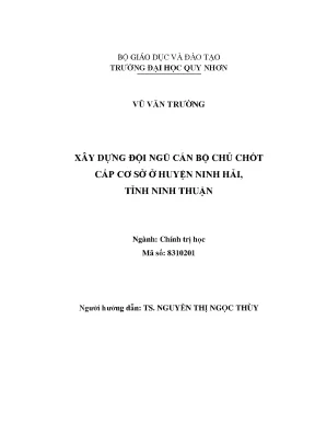 Xây Dựng Đội Ngũ Cán Bộ Chủ Chốt Cấp Cơ Sở Tại Huyện