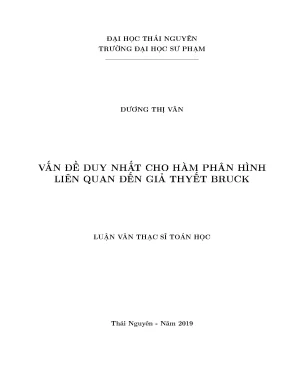 Vấn đề duy nhất cho hàm phân hình theo giả thuyết Bruck