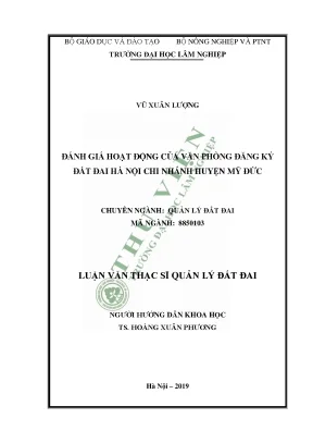 Đánh Giá Hoạt Động Văn Phòng Đăng Ký Đất Đai Huyện Mỹ Đức