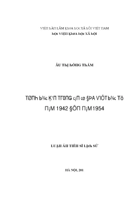Lịch Sử Xã Hội Việt Nam Từ 1942 Đến 1954