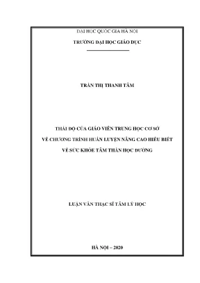 Thái Độ Của Giáo Viên Trung Học Cơ Sở Về Chương Trình