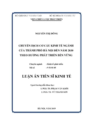 Chuyển Dịch Cơ Cấu Kinh Tế Ngành Thành Phố Hà Nội Đến