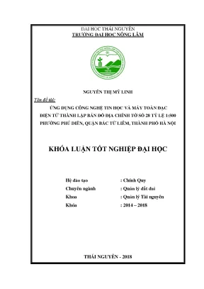 Ứng Dụng Công Nghệ Tin Học Trong Thành Lập Bản Đồ Địa