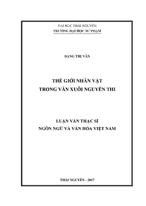 Thế Giới Nhân Vật Trong Văn Xuôi Nguyễn Thi: Nghiên Cứu