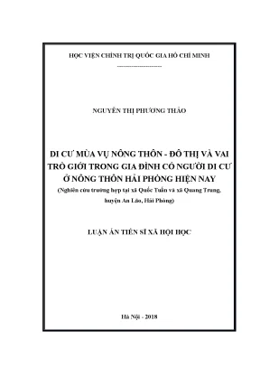 Vai Trò Giới Trong Gia Đình Có Người Di Cư Ở Nông Thôn