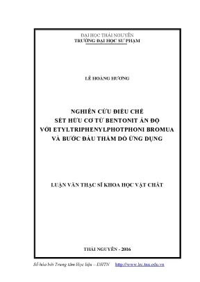 Nghiên cứu điều chế sét hữu cơ từ bentonit Ấn Độ với