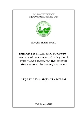 Quản lý đất đai tại Thái Nguyên: Đánh giá và hiệu quả