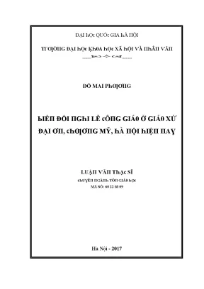 Biến Đổi Nghi Lễ Công Giáo Tại Giáo Xứ Đại Ơn, Chương
