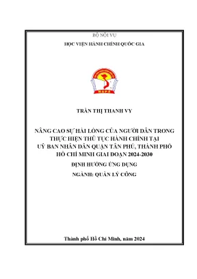 Nâng Cao Sự Hài Lòng Của Người Dân Trong Thực Hiện Thủ