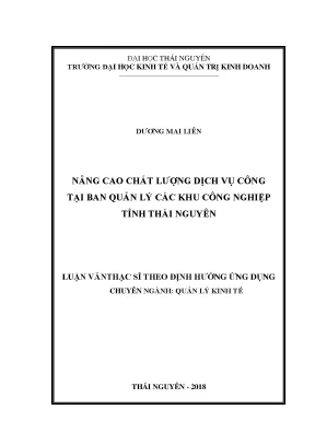 Nâng Cao Chất Lượng Dịch Vụ Công Tại Ban Quản Lý Các Khu