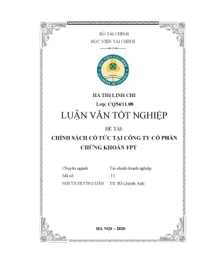 Chính Sách Cổ Tức Tại Công Ty Cổ Phần Chứng Khoán FPT