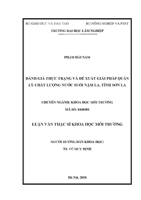 Đánh Giá Chất Lượng Nước Suối Nậm La Tỉnh Sơn La