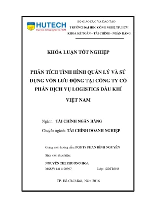 Phân Tích Quản Lý Vốn Lưu Động Tại Công Ty Logistics Dầu