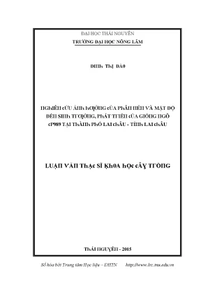 Nghiên cứu mật độ đếnh sinh và phát triển của cây trồng 