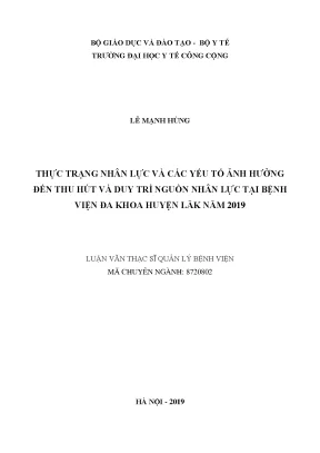 Thực trạng nhân lực y tế tại Bệnh viện Đa khoa huyện Lăk