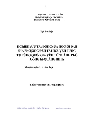 Tác động của người dân địa phương đến tài nguyên rừng