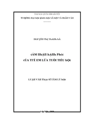 Tâm Lý Trẻ Em Tiểu Học: Nghiên Cứu Từ Đại Học Quốc Gia