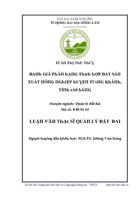 Quản lý đất đai hiệu quả tại Đại học Thái Nguyên