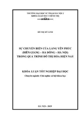 Sự Chuyển Biến Của Làng Yên Phúc Trong Quá Trình Đô Thị Hóa