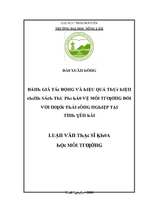 Đánh Giá Hiệu Quả Quản Lý Môi Trường Tại Tỉnh Yên Bái