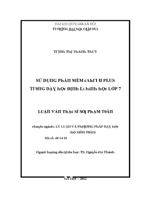 Sử Dụng Phần Mềm Mềm II Plus Trong Giảng Dạy Tại Đại Học 