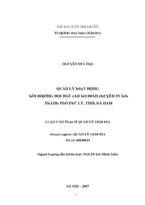 Quản Lý Hoạt Động Đội Ngũ Tại Đại Học Quốc Gia Hà Nội