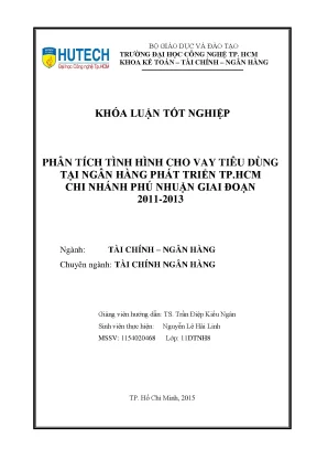 Phân Tích Tình Hình Cho Vay Tiêu Dùng Tại Ngân Hàng Phát