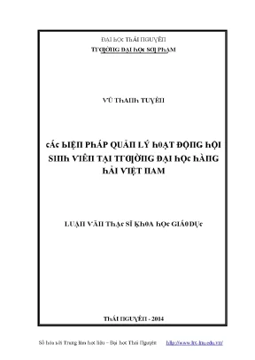 Quản Lý Hoạt Động Hội Sinh Viên Tại Đại Học Thái Nguyên
