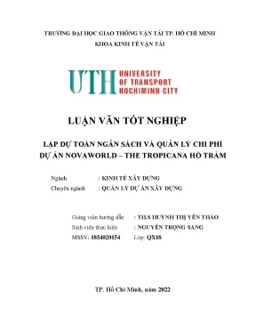 Lập Dự Toán Ngân Sách và Quản Lý Chi Phí Dự Án Novaworld