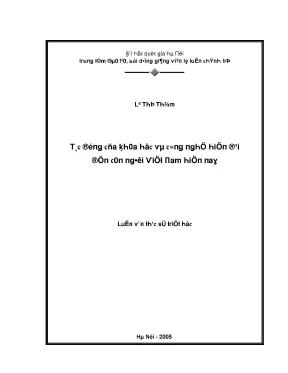 Luận Văn Cao Học Về Xã Hội Nhân Văn Tại VNU