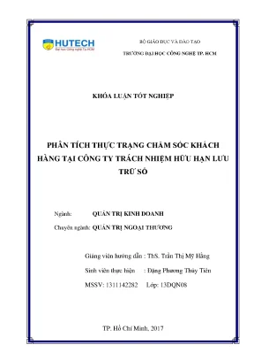 Phân Tích Chăm Sóc Khách Hàng Tại Công Ty TNHH Lưu Trữ Số