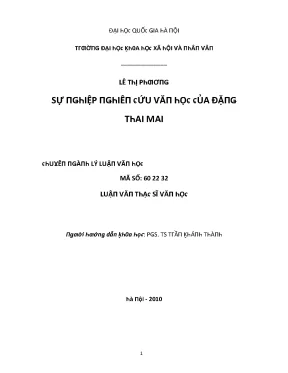 Đại học Gia Hà Nội: Nghiên cứu về Đặng Thai Mai và Di 