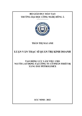 Tạo Động Lực Làm Việc Cho Người Lao Động Tại Công Ty Cổ