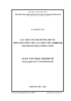 Các Nhân Tố Ảnh Hưởng Đến Sự Thỏa Mãn Công Việc Tại